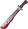4E's Novelty 17" Fake Bloody Machete Costume Prop – Large Plastic Knife with Realistic Blood Stains for Halloween Costumes, Horror Props, Haunted House Décor, Safe for Kids & Adults